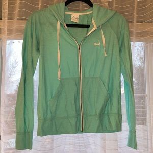 Blue hooded zip up sweatshirt